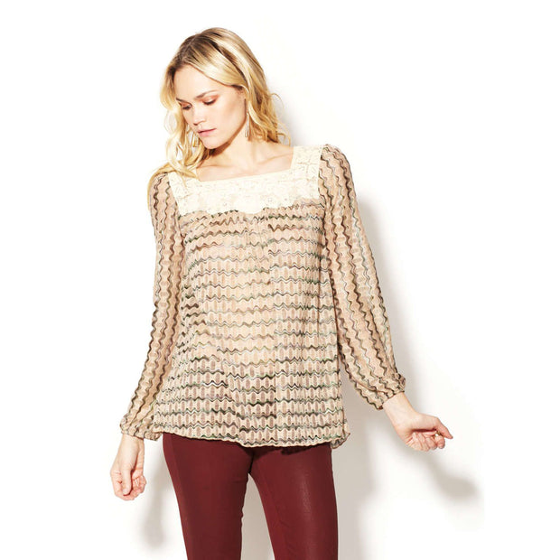Free People FP New Romantics Beaded Crochet Tunic Top S
