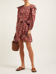 Etoile Isabel Marant Telicia Floral-Printed Linen Mini Dress M