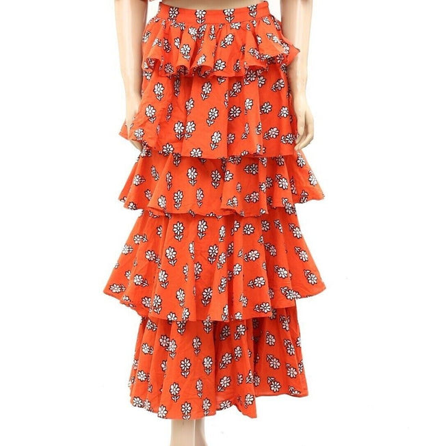 Rhode Resort Romeo Floral Printed Tiered Maxi Skirt