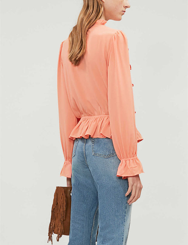 HappyXNature Kate Hudson Lark Floral Embroidery Blouse Top M