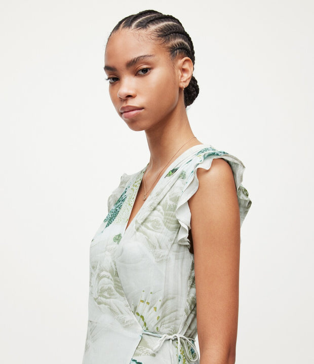 All Saints Dela Ngaru Midi Dress S 4