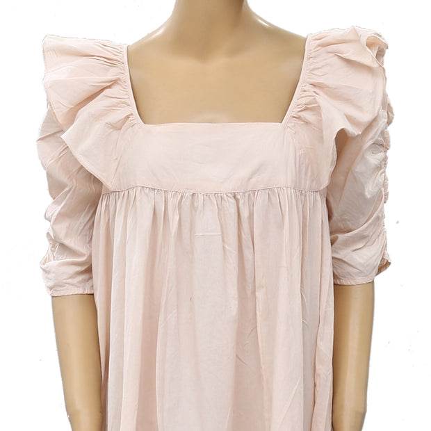 Happy X Nature Kate Hudson Ruffle Cotton Tiered Midi Dress XS