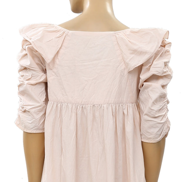 Happy X Nature Kate Hudson Ruffle Cotton Tiered Midi Dress XS