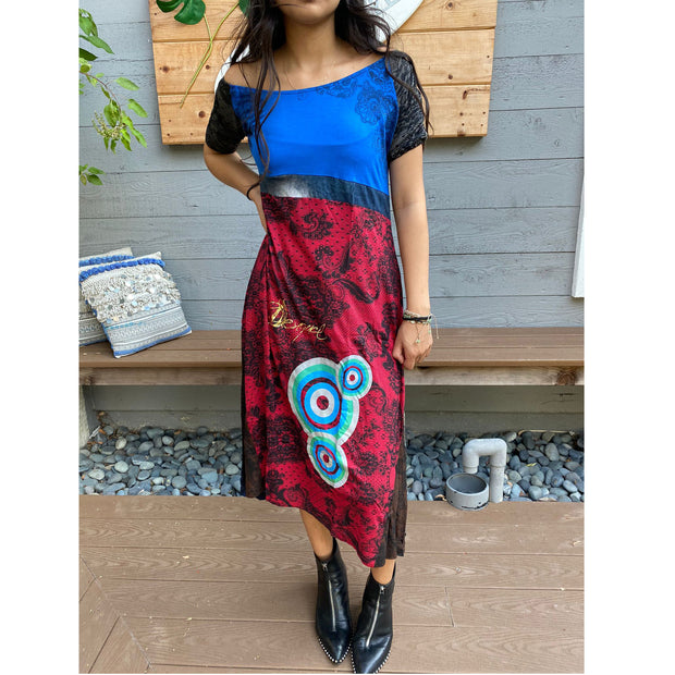 Desigual Retro Printed Midi Dress M US