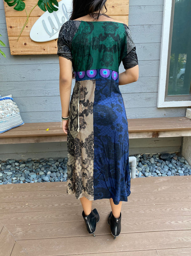 Desigual Retro Printed Midi Dress M US