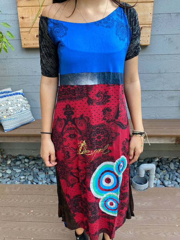Desigual Retro Printed Midi Dress M US