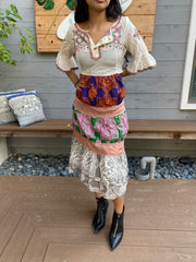 Odd Molly Anthropoligie Embroidered Tiered Midi Dress S 1