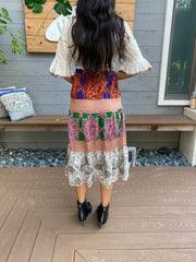 Odd Molly Anthropoligie Embroidered Tiered Midi Dress S 1
