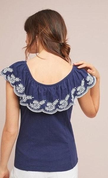 Anthropologie Moulinette Soeurs Julieta Embroidered Blouse Top XS