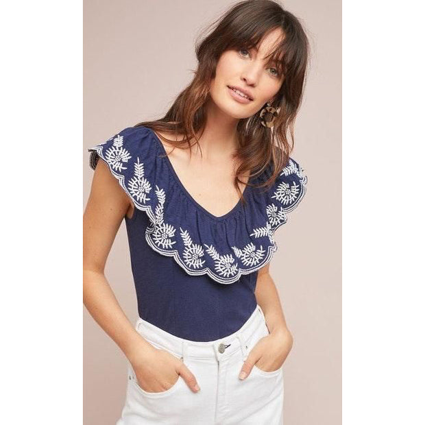Anthropologie Moulinette Soeurs Julieta Embroidered Blouse Top XS