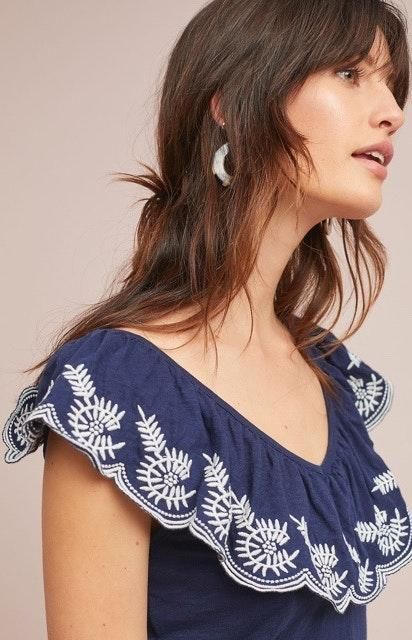 Anthropologie Moulinette Soeurs Julieta Embroidered Blouse Top XS
