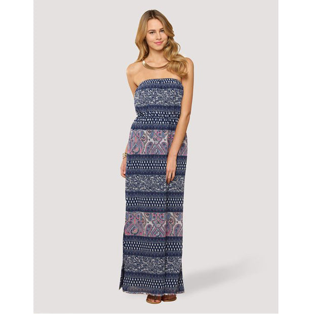 Monsoon Floral Paisley Printed Tube Long Maxi Dress XS