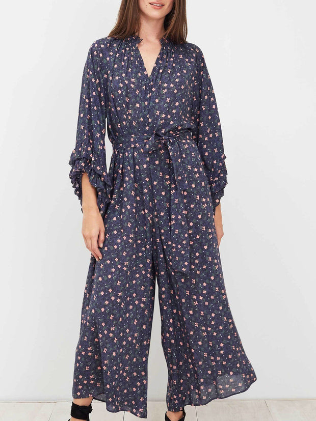 APIECE APART Isla Wide-Leg Printed Jumpsuit Dress S 6
