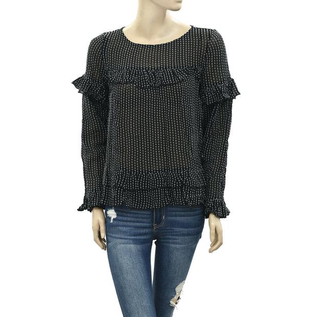 All Saints Spitalfields London Embroidered Blouse Top M