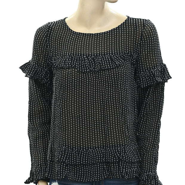 All Saints Spitalfields London Embroidered Blouse Top M