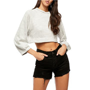 Free People Jade Pullover Sweatshirt Cropped Top XS