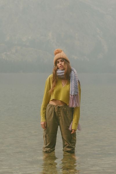 BDG Urban Outfitters Corey Notched Thermal Cropped Top XS