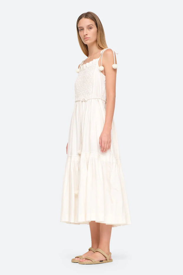 Sea New York Willa Smocked Maxi Long Dress S