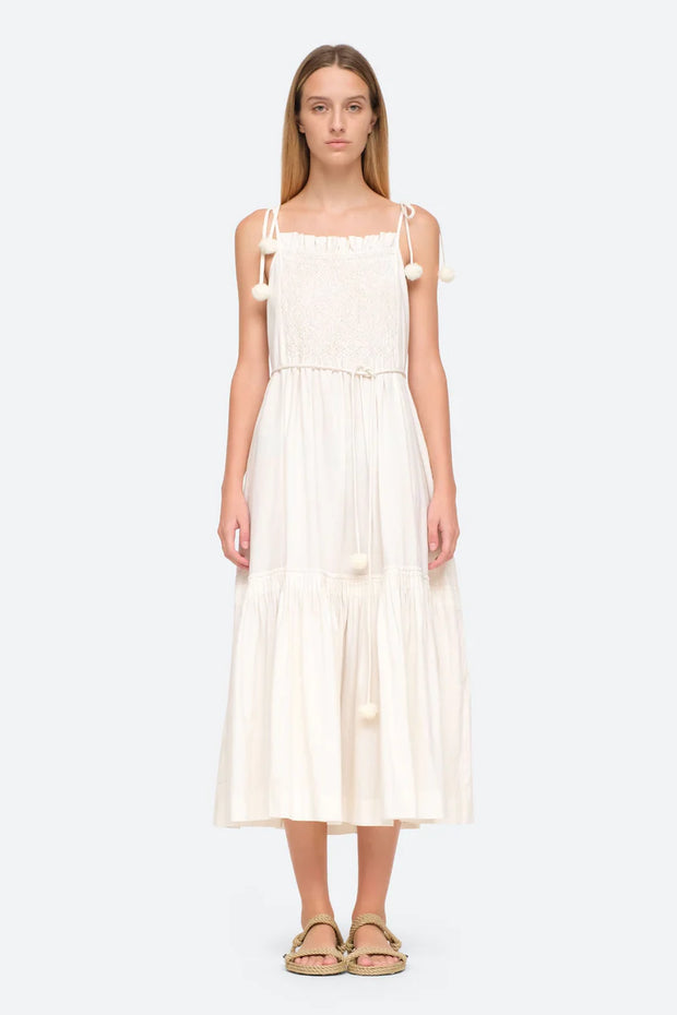 Sea New York Willa Smocked Maxi Long Dress S