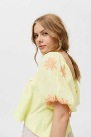 Urban Outfitters UO Cardamon Embroidered Blouse Top
