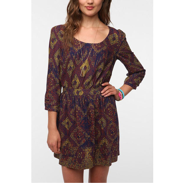 Ecote Urban Outfitters Mixed Media Soft Woven Tunic Dress M