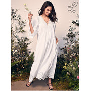 HappyxNature Kate Hudson Eyelet Embroidered Maxi Dress