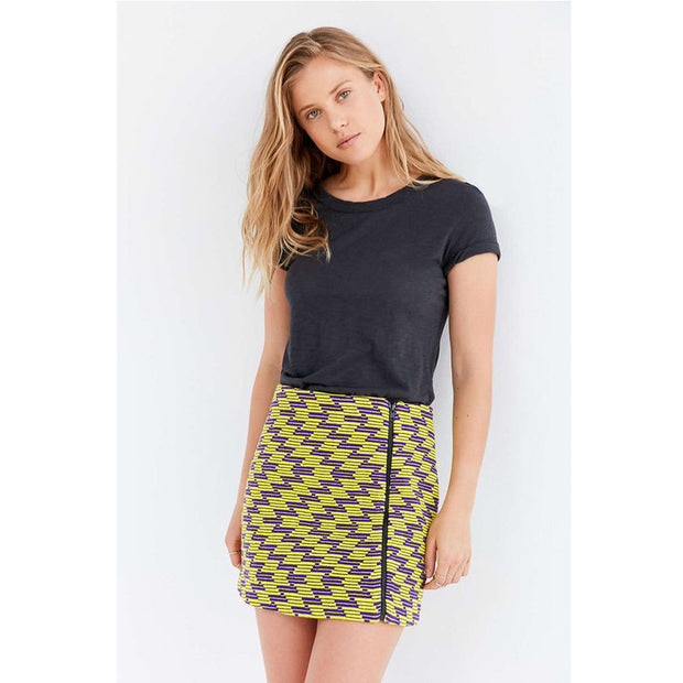 Silence + Noise Urban Outfitter Embroidered Zig Zag Mini Skirt M