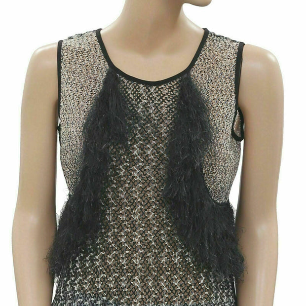 Yoana Baraschi Anthropologie Crochet Fringes Blouse Tank Top S