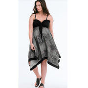 Ellos Block Printed Slip Midi Dress 1X PS