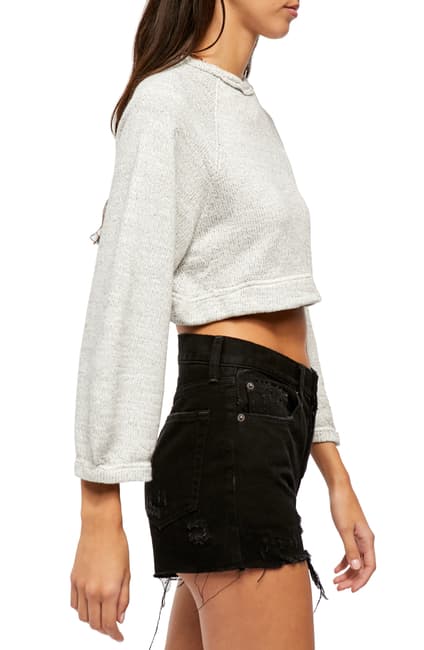 Free People Jade Pullover Sweatshirt Cropped Top XS