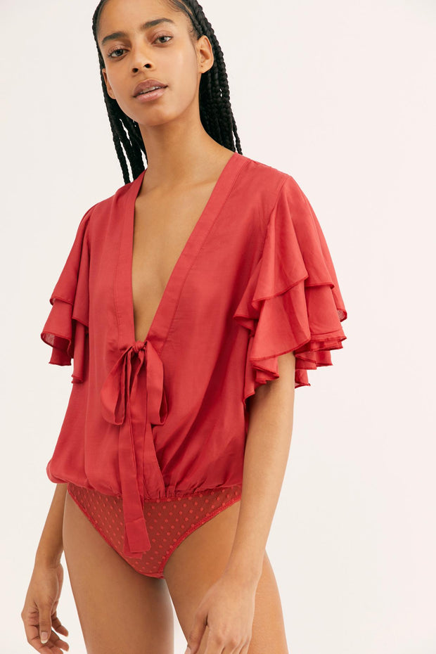 Intimately Free People Call Me Later Solid Bodysuit Top