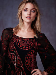$350 Free People My Beloved Georgette Mini Dress