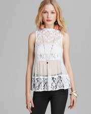 Free People Ladybird Lace High Neck Tank Top S