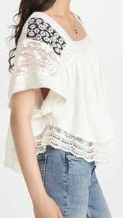 Free People Prairie Days Blouse Top