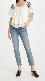 Free People Prairie Days Blouse Top