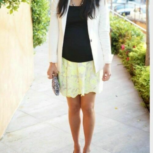 Vanessa Virginia Anthropologie Electric Vines Embroidered Skirt