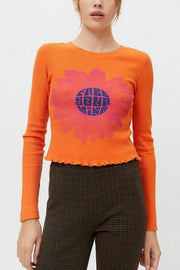 Urban Outfitters UO Shawni Free Your Mind Thermal Tee Cropped Top