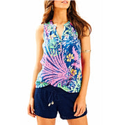 Lilly Pulitzer Essie Indigo All Glow Tank Blouse Top