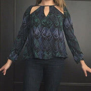 Ecote Urban Outfitters Printed Spliced Blouse Top