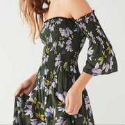 Kimchi Blue Urban Outfitters Floral Printed Off Shoulder Jumpsuit XS