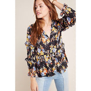 Maeve Anthropologie Myra Tiered Ruffle Top
