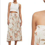 All Saints Ellie Dorado Smocked Tube Midi Convertible Skirt Dress