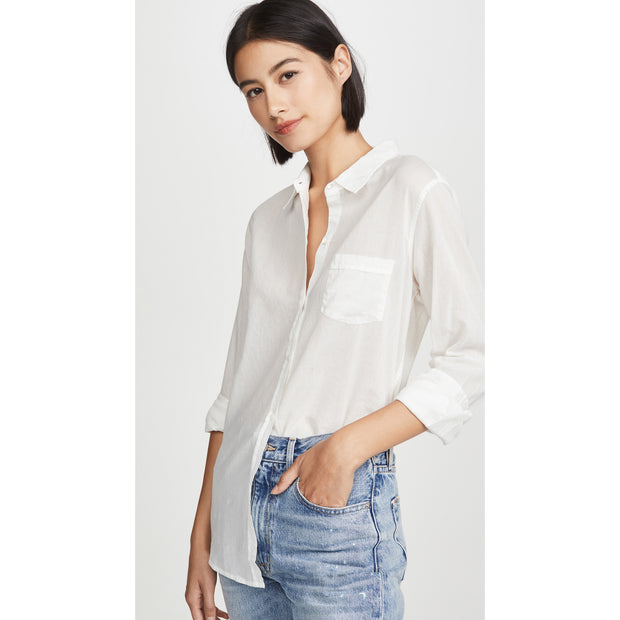 Nili Lotan Cotton Voile NL Buttondown Shirt Top