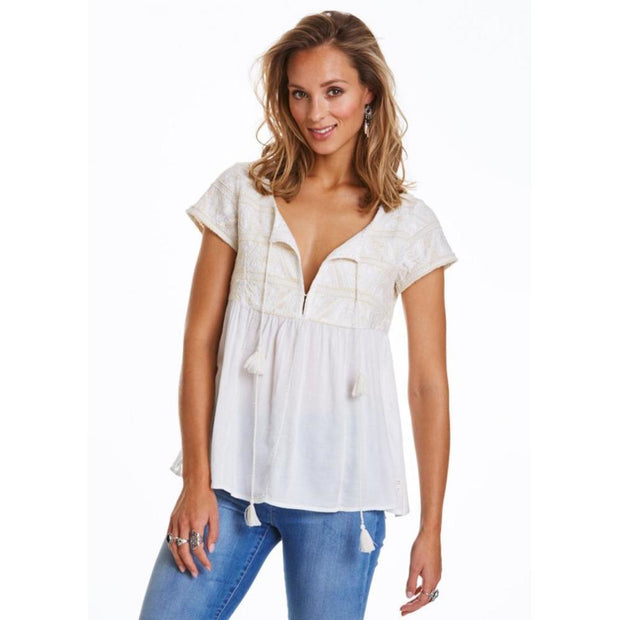 Odd Molly Anthropologie Embroidered Blouse Top S-1