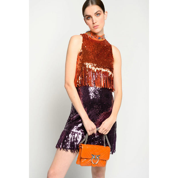 Pinko Womens Sequin Embellished Mini Dress S