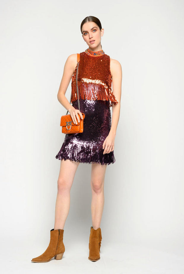 Pinko Womens Sequin Embellished Mini Dress S