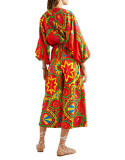 Rhode Women's Red Blake Printed Cotton-voile Jumpsuit Dress