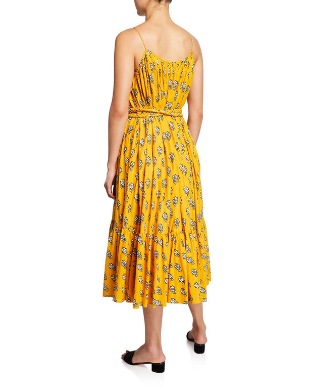 Rhode Resort Lea Floral-Print Cotton Midi Dress XS