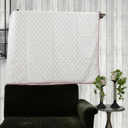 White Chocolate Handmade Block Print Quilt Coverlet Organic Cotton Bedding Cover