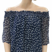 Graham &amp; Spencer Anthropologie 天鹅绒印花衬衫上衣